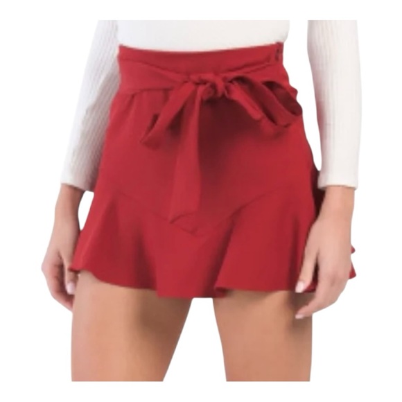 Zara Vibrant Red Skort Sz L - Picture 1 of 5